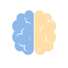 Brain icon in flat color style. Brain vector illustration on speech bubble