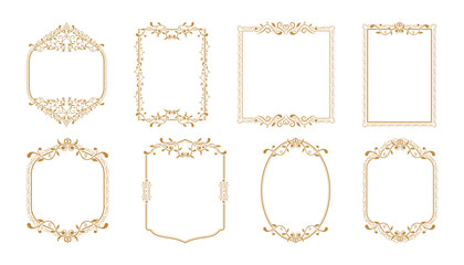 Set of vintage calligraphic elegant ornament frames