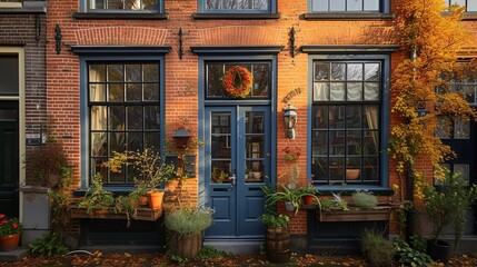 Fototapeta na wymiar Amsterdam residence with house windows.