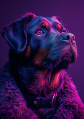 Obraz premium rottweiler on violet background