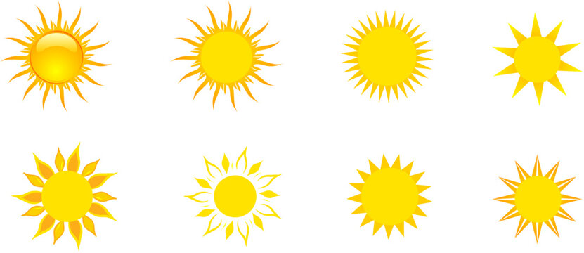 set of sun vector on a white background. Vector illustration