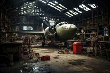 empty aircraft workshop