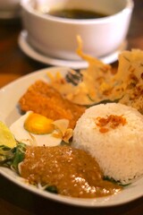 Pecel Rawon, a traditional food typical of Banyuwangi Indonesia