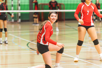 teen volleyball player in gymnase play her sport