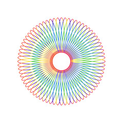 Colorful spring toy expanding in shape, rainbow-colored slinky illustration
