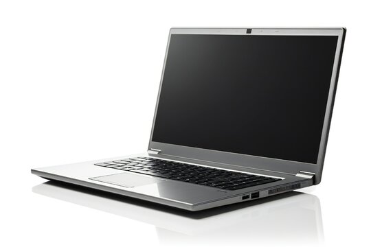 Modern laptop isolated on white background Generative Ai