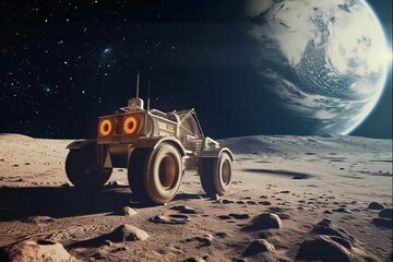 Lunar car on the Moon