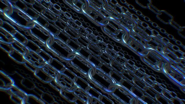 Looping background of metal chains
