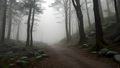 Obraz premium misty morning in the forest