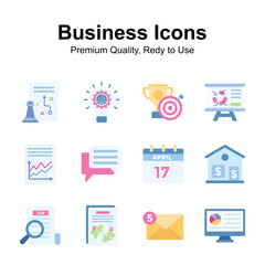 Carefully crafted pack of business and finance icons in modern style