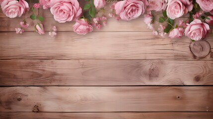 Dusty rose vintage wooden board with seamless texture, adding a touch of romance to the scene.