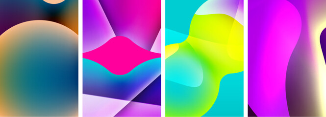 Liquid abstract shapes with gradient colors. Abstract backgrounds for wallpaper, business card, cover, poster, banner, brochure, header, website