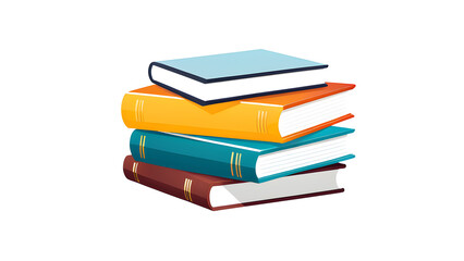 A vector illustration icon of a stack of books, on a white background.