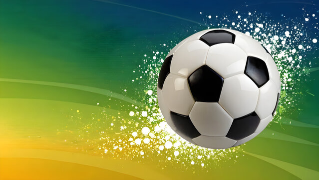 A soccer ball against a vibrant, dynamic background, suitable for use as a wallpaper in an ultra theme.