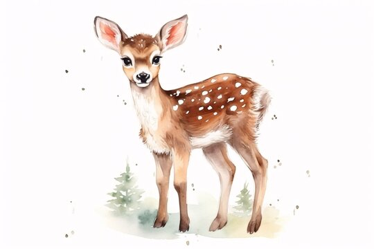 a watercolor of a deer