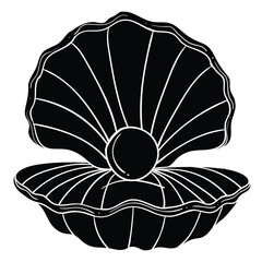 Hand drawing style of pearl seashells vector. It is suitable for jewelry icon, sign or symbol.