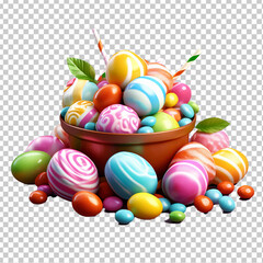 Fototapeta na wymiar 3d Easter candy in Bowl