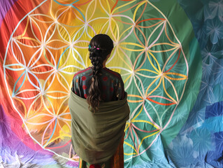 Fototapeta premium flower of life cosmos style