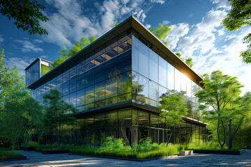 Sustainable eco friendly and alternative green energy of office or building