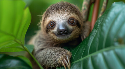 Fototapeta premium sloth in nature, wild life