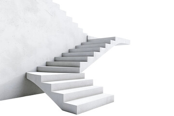 Elegant Stairs Design for Home Interiors on Transparent Background, PNG