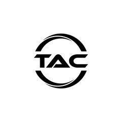 TAC letter logo design with white background in illustrator, cube logo, vector logo, modern alphabet font overlap style. calligraphy designs for logo, Poster, Invitation, etc.