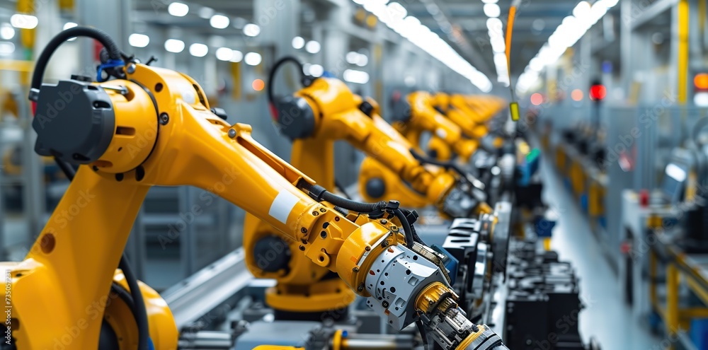 Poster efficiency at work: capturing the essence of industrial precision on the assembly line.