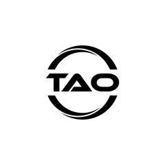 TAO letter logo design with white background in illustrator, cube logo, vector logo, modern alphabet font overlap style. calligraphy designs for logo, Poster, Invitation, etc.