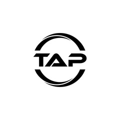 TAP letter logo design with white background in illustrator, cube logo, vector logo, modern alphabet font overlap style. calligraphy designs for logo, Poster, Invitation, etc.