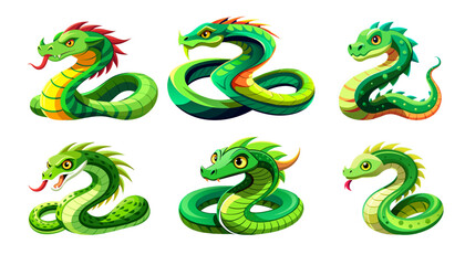 Obraz premium set of snacke vector illustration, green snacke set.