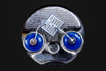 A close-up of the inside of a transistor