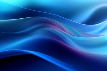 Abstract blue wave background with smooth lines. Generative AI