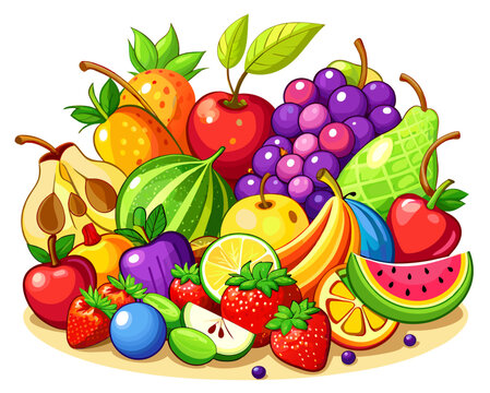 fruit berry crop healthy food vector illustration grain product harvest 