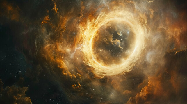 A mystical portal among the stars glowing with unknown energies beckoning to uncharted realms