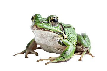Genuine Green True Frog on Transparent Background, PNG
