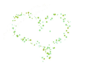 Fototapeta premium Different shades of green heart with white background free space. High quality illustration
