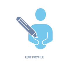 edit profile concept line icon. Simple element illustration. edit profile concept outline symbol design.