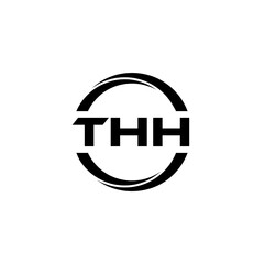 THH letter logo design with white background in illustrator, cube logo, vector logo, modern alphabet font overlap style. calligraphy designs for logo, Poster, Invitation, etc.