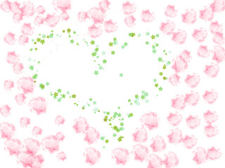 Green heart with red spot background wallpaper with free space . High quality illustration