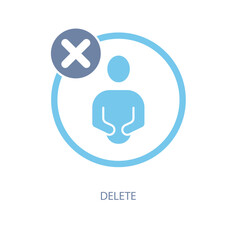 delete concept line icon. Simple element illustration. delete concept outline symbol design.