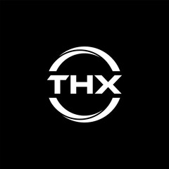 THX letter logo design with black background in illustrator, cube logo, vector logo, modern alphabet font overlap style. calligraphy designs for logo, Poster, Invitation, etc.