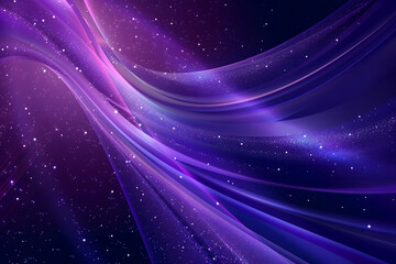Fototapeta na wymiar Starry Space Glow: Abstract Illustration of a Bright Cosmos with Shiny Stars in a Purple Night Sky