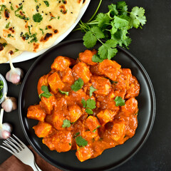 Indian chicken curry on plate