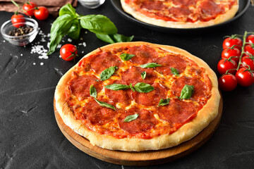 Homemade pizza pepperoni
