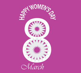 Happy Women's Day With Green Color