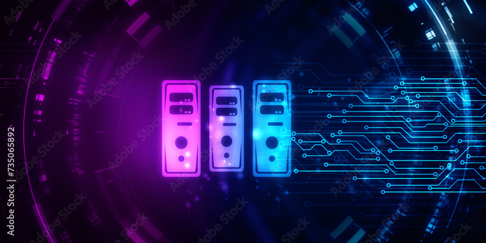 Poster 2d rendering database storage illustration