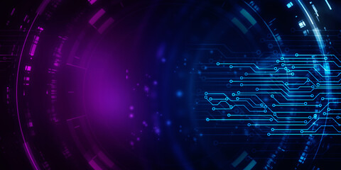 Fototapeta premium 2d illustration Abstract futuristic electronic circuit technology background