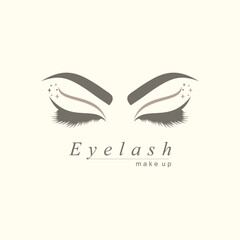 Eyelashes logo design collection with modern beauty concept