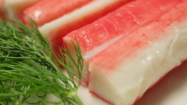 Lobster surimi on a 360 degree rotating plate