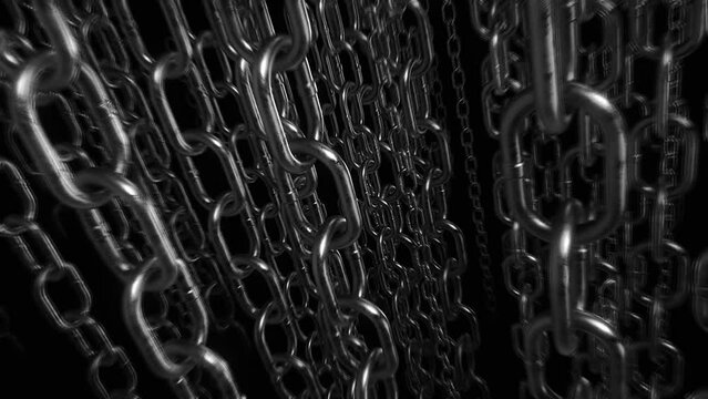 A background of never ending metal chains